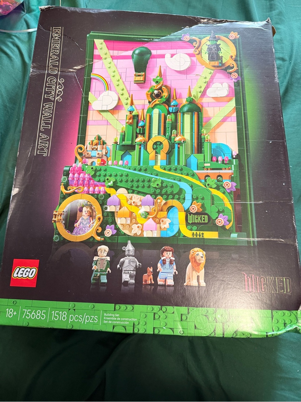 LEGO Emerald City Wall Art - Green, Pink, Yellow, Blue